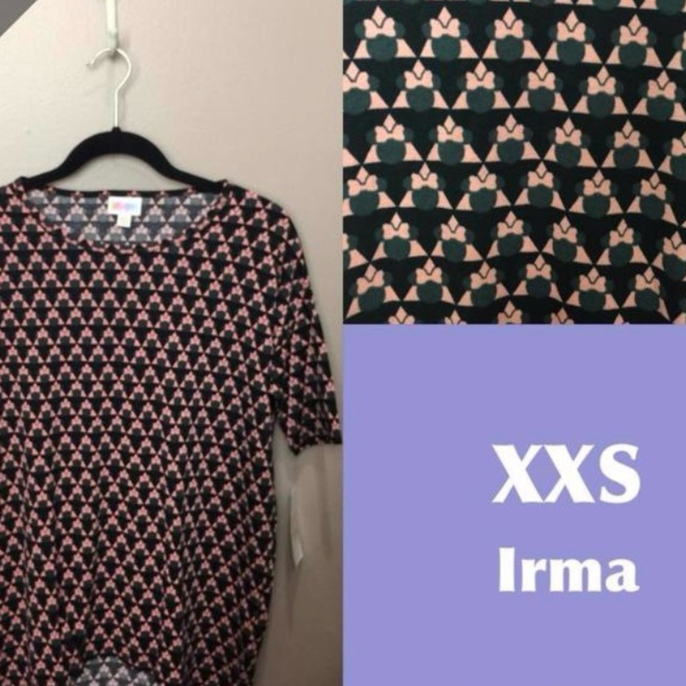 Lularoe Disney collection Minnie Mouse Irma top size xxs